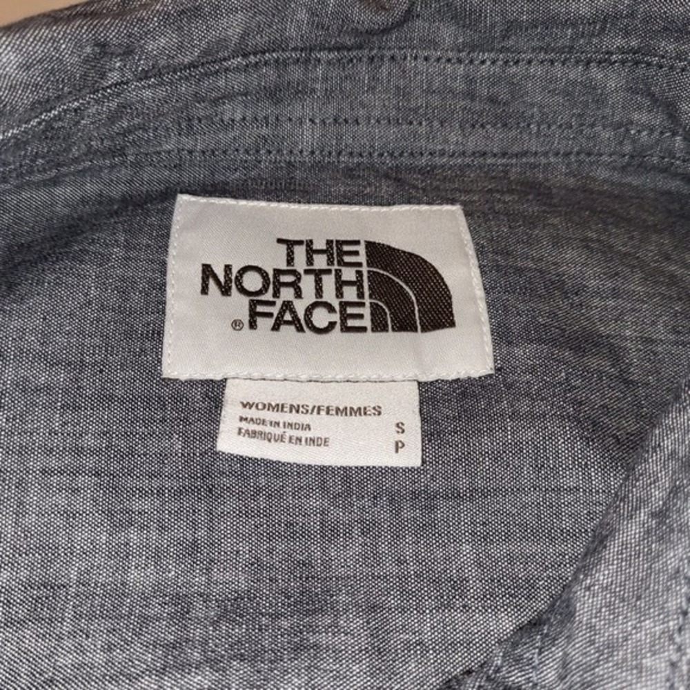The North Face Chambray Gray Long Sleeve Cotton Gorpcore Shirt Dress Small - Picture 5 of 7
